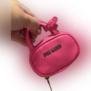 Steve Madden Micro Bag Charm & Coin Purse | Hot Pink